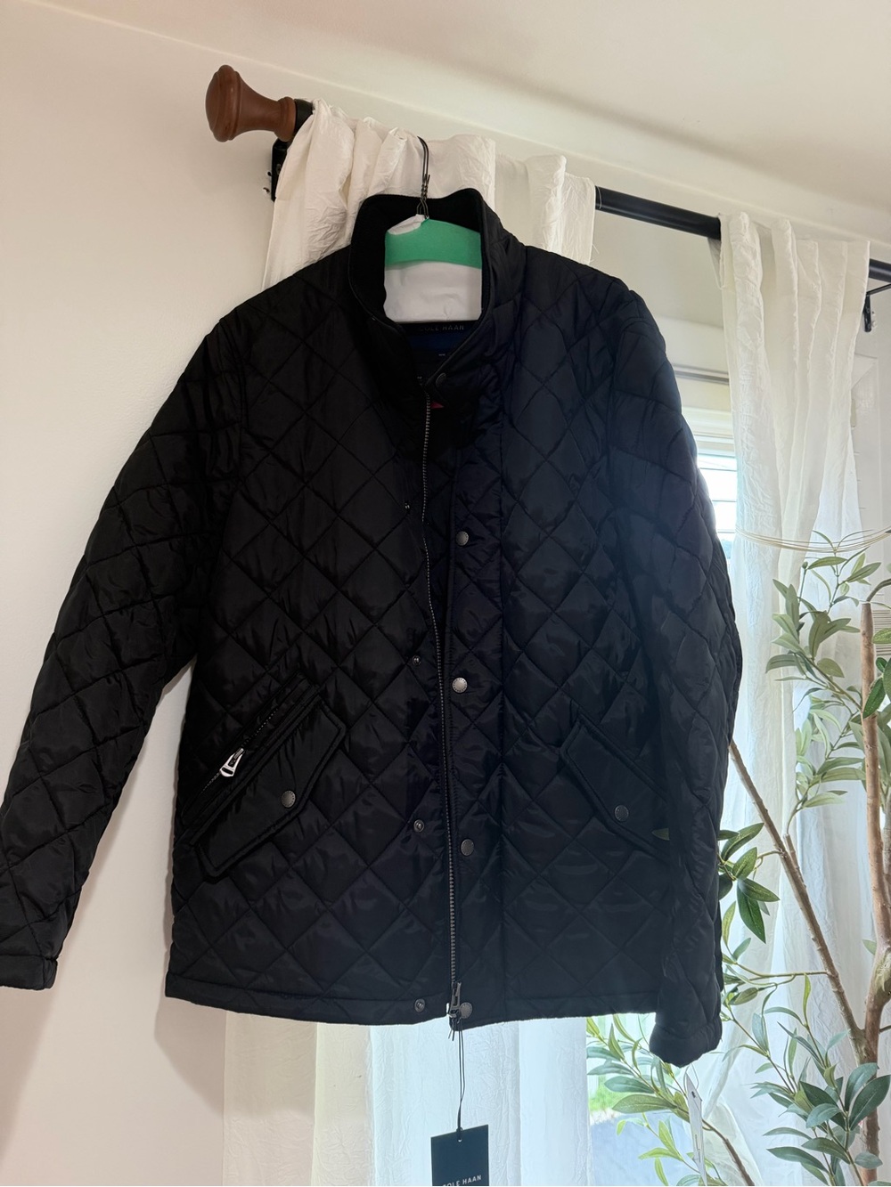 Cole Haan Black Quilted Puffer Jacket